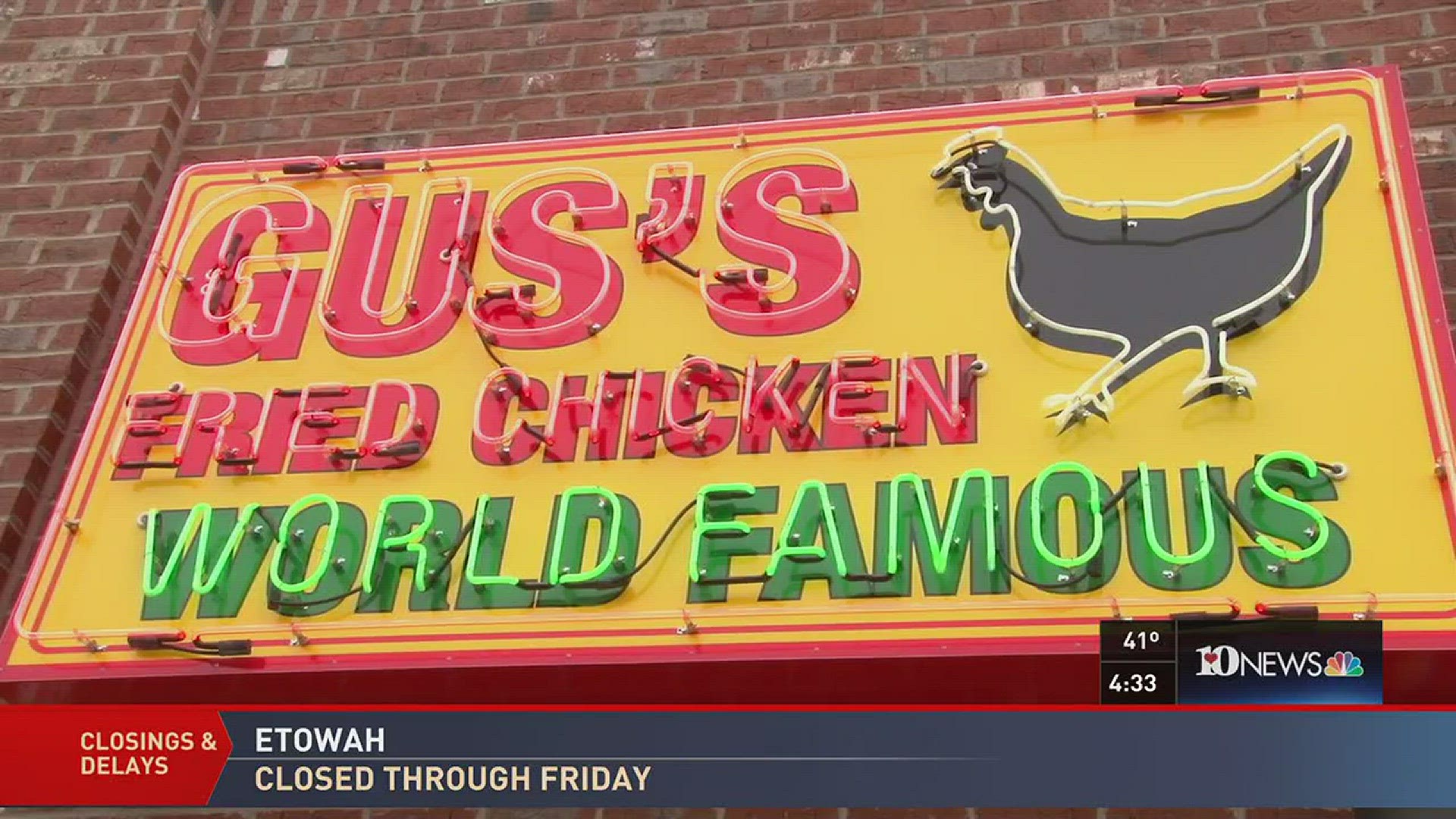 A visit to Gus's World Famous Fried Chicken where the Tennessee-based restaurant works hard to served chicken and southern staples. February 9, 2017-Live at Five at 4.