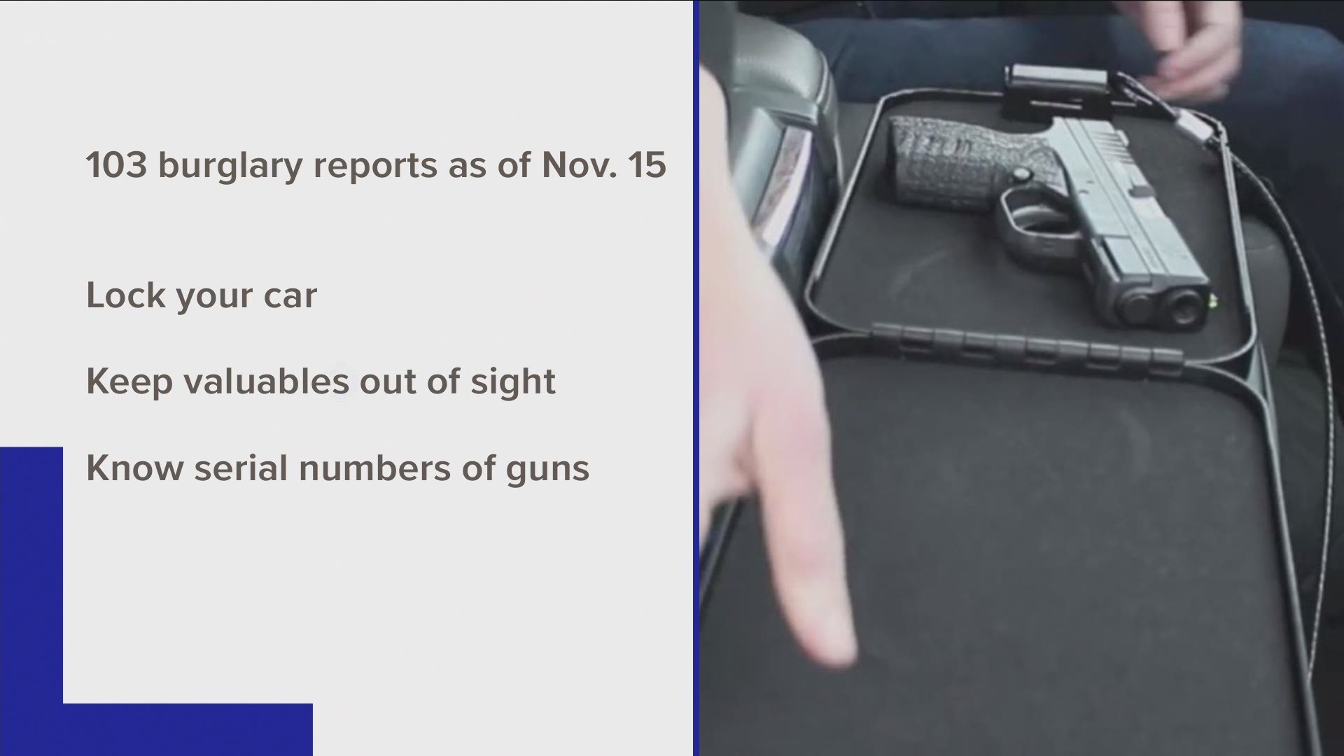 Knoxville police say they're seeing a rash of guns stolen from unlocked cars and trucks.