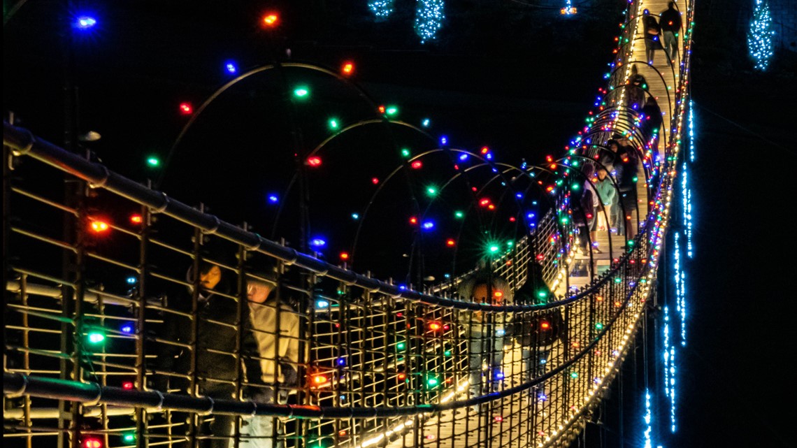 Check out the SkyBridge in Gatlinburg all lit up for Christmas!