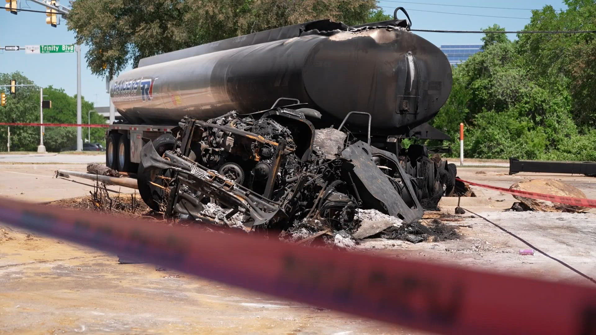 18-wheeler carrying 9,000 gallons of gasoline catches fire after crash ...