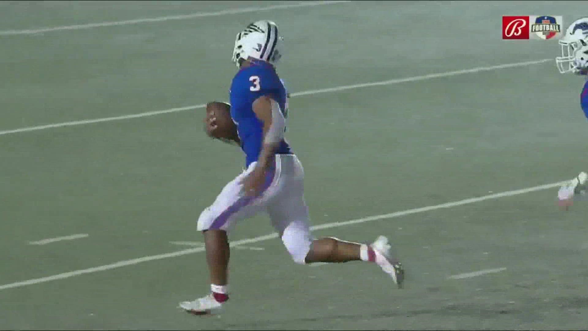 Grapevine star Caleb Texada carried the ball, and a heavy mind and heart, on his 53-yard touchdown run.