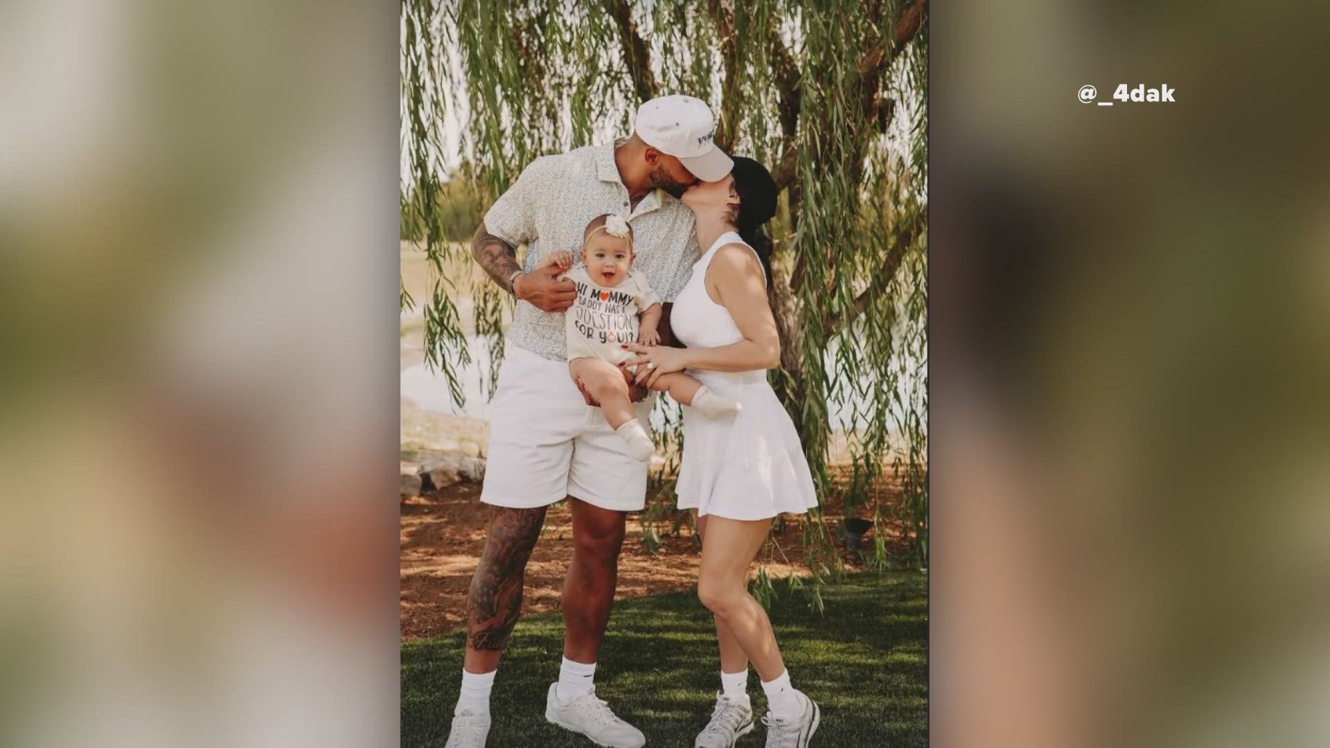 Dallas' quarterback made the announcement on his Instagram story with a photo of himself, his new fiancé and their daughter.