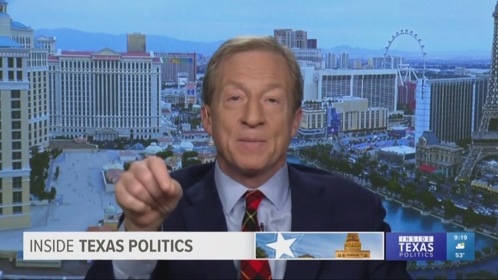 Democratic presidential candidate Tom Steyer told Inside Texas Politics he has momentum heading into Super Tuesday & that his outside experience is needed in D.C.