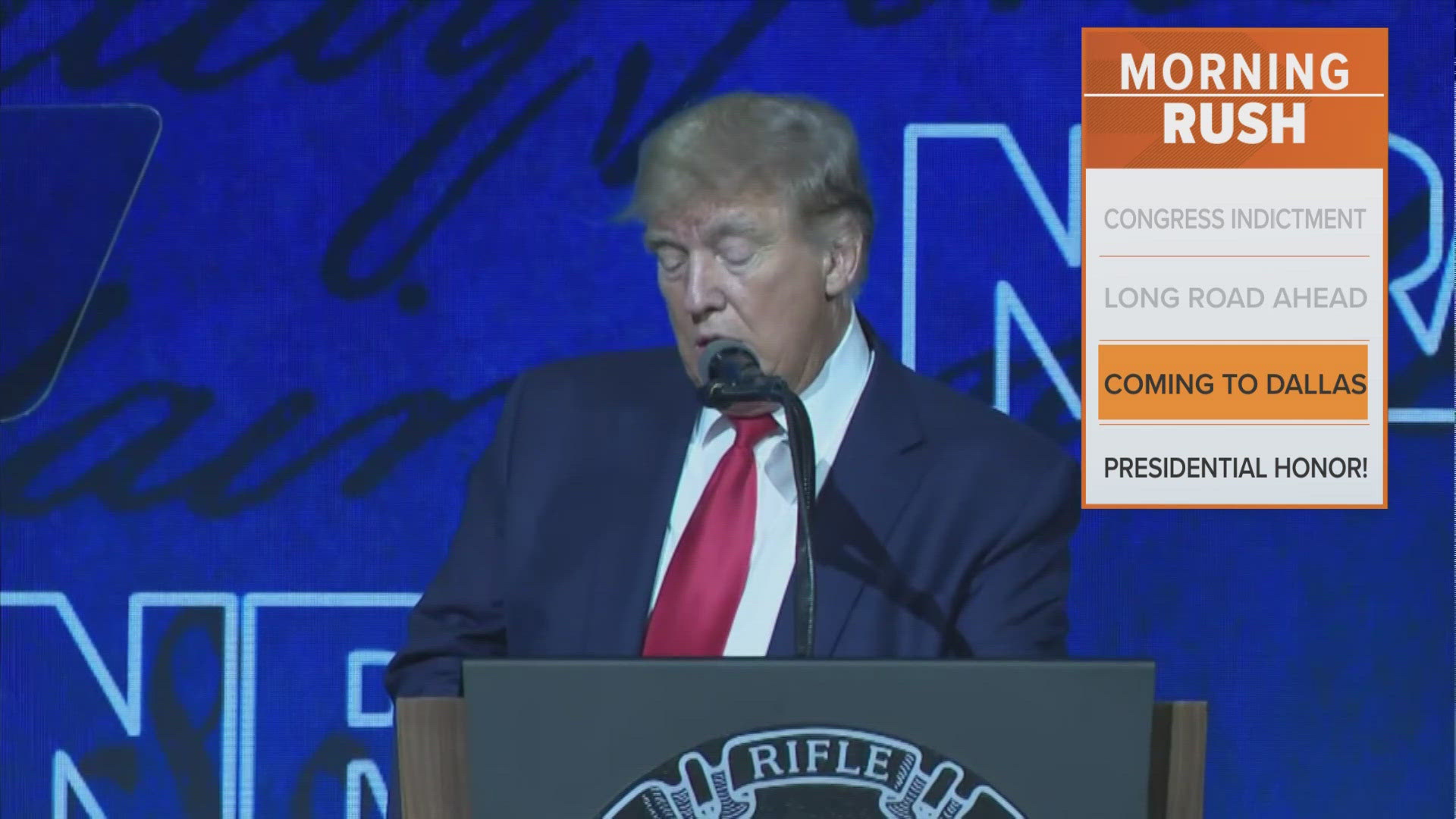 Trump is expected to give the keynote speech at the event on May 18 at the Kay Bailey Hutchison Convention Center downtown.