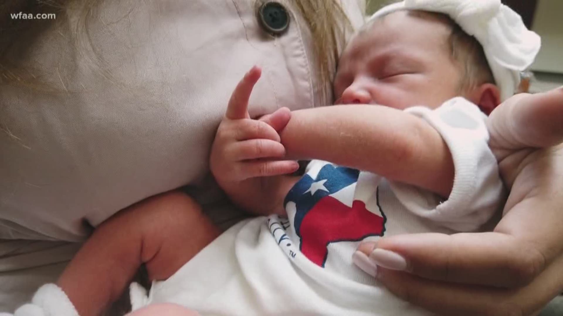 The Padillas left Miami, Fla. when Hurricane Dorian was forecasted as a Category 3 storm. They got to Texas and their baby couldn't wait to see the world.