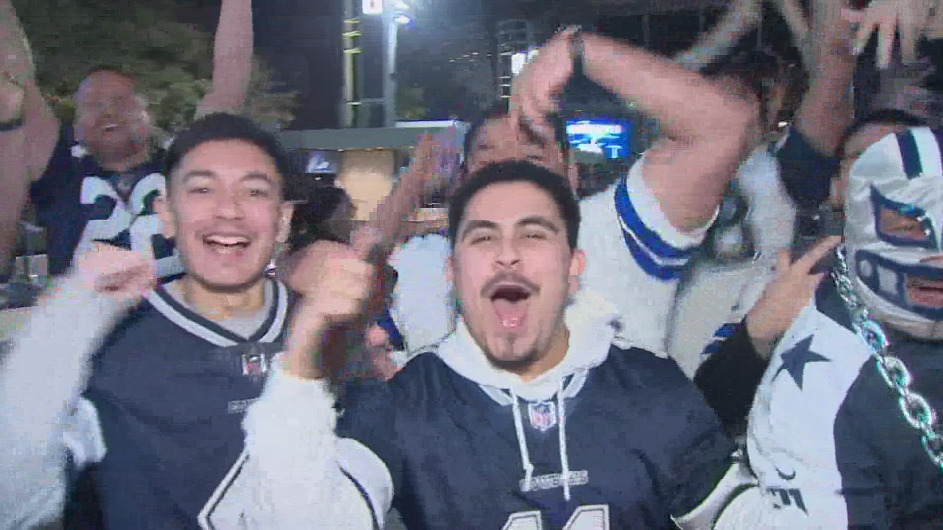 More than 10,000 fans showed up to watch the Cowboys outside AT&T Stadium Monday night.