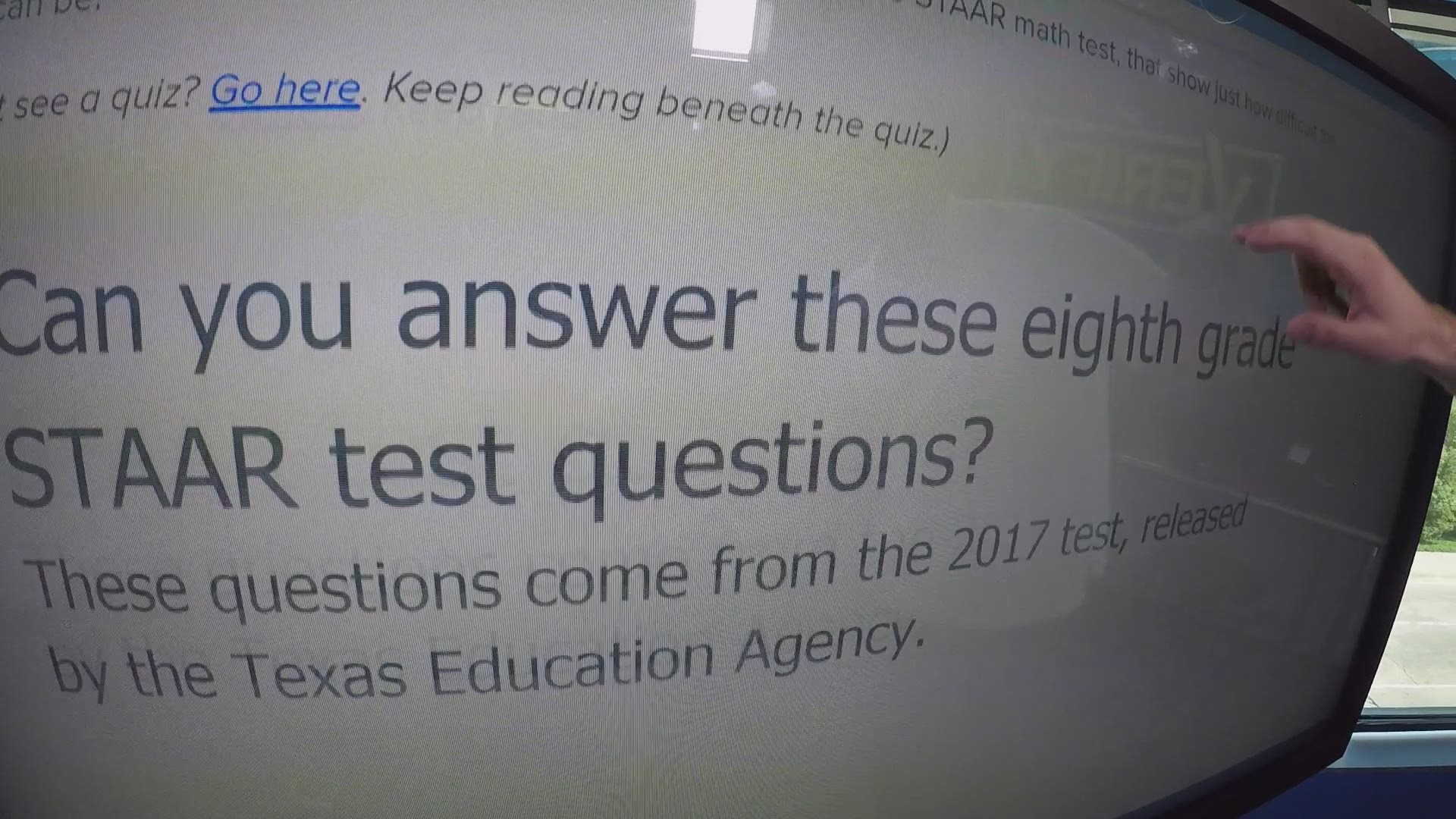 Landon Haaf shows you the sample STAAR test on WFAA.com that's giving viewers a hard time.