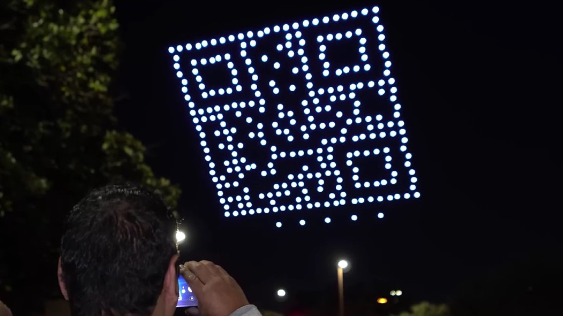 April Fools Day: Downtown Dallas 'Rick Rolled' by drone QR ...