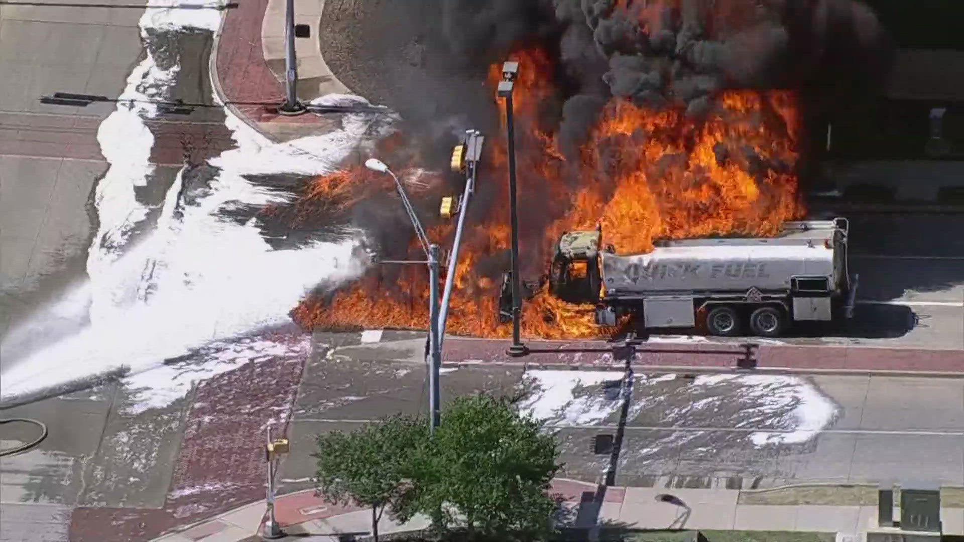 The fire occurred at the intersection of W. Parkerville Road and S. Cockrell Hill Road at around 3 p.m. Friday.