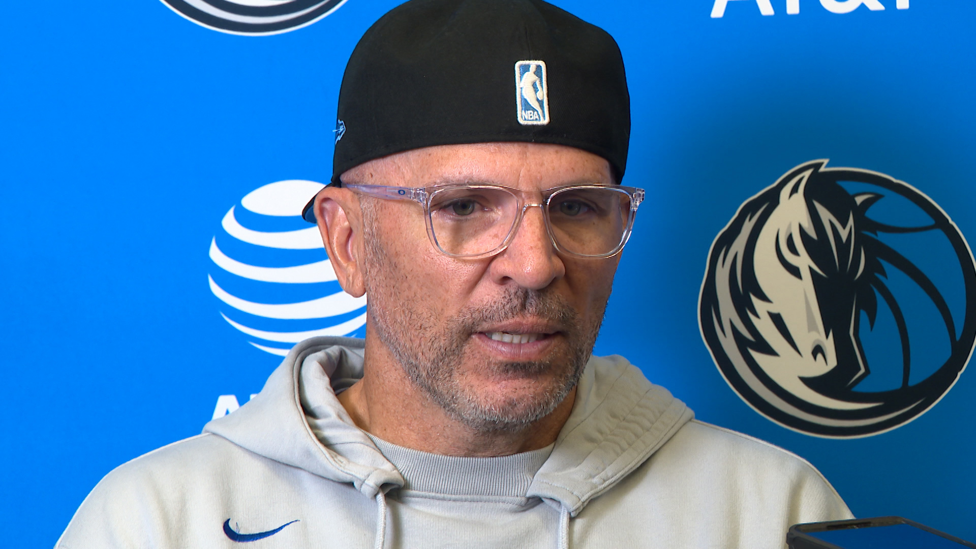 Anthony Davis and Jason Kidd met with the media after practice Tuesday ahead of Luka Doncic's return to Dallas.