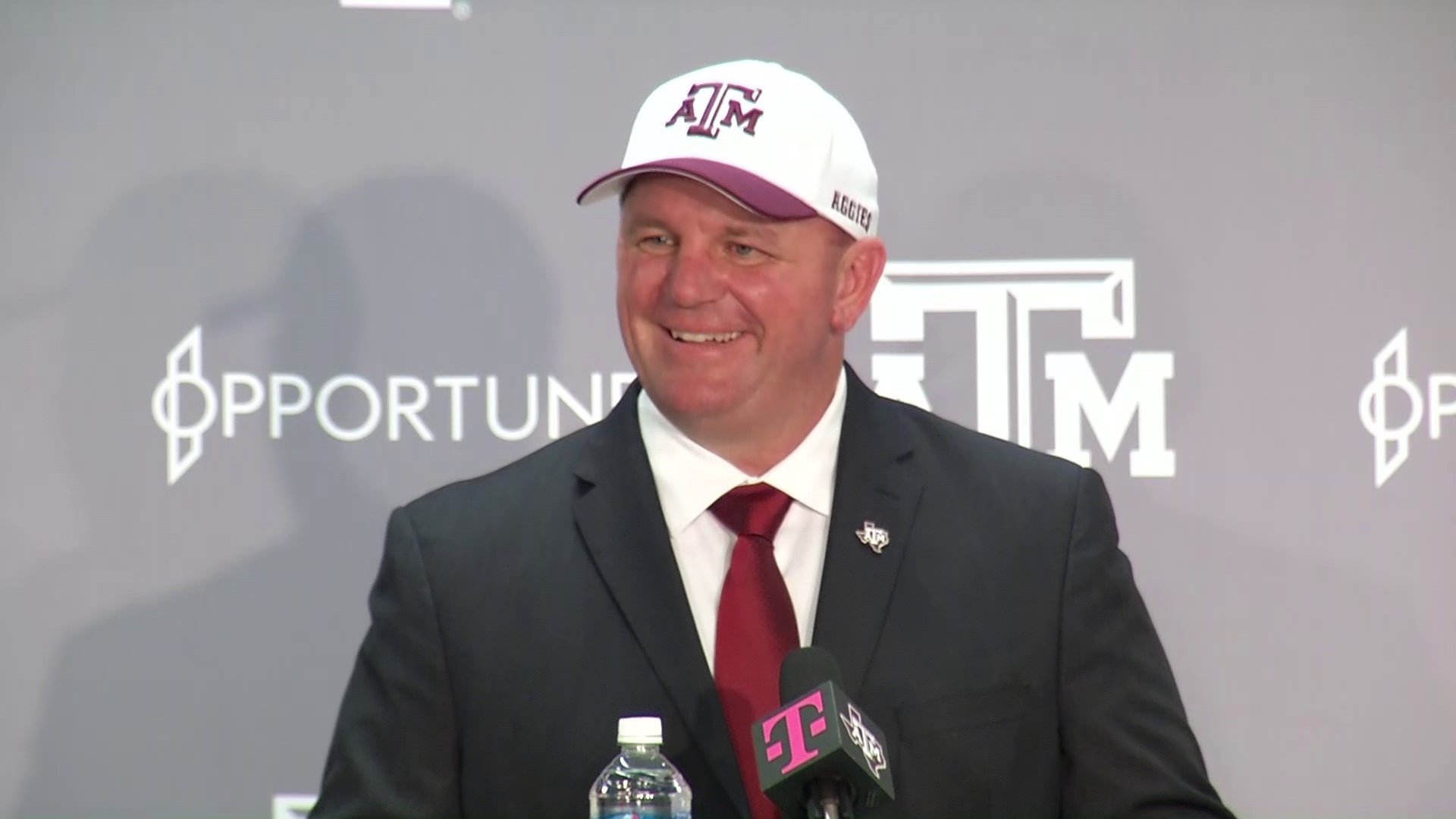 Texas A&M athletic director Ross Bjork hosted an introductory press conference with new head football coach Mike Elko in College Station on Monday, November 27.
