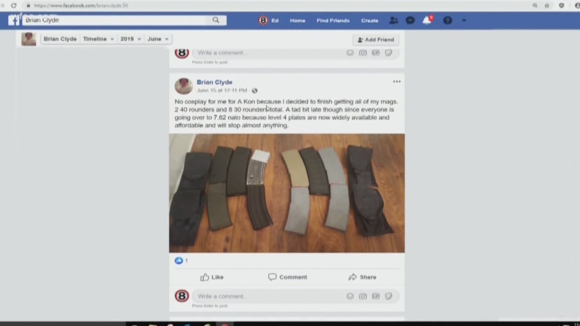 The shooter had what appears to be an obsession with guns, and posted about them a lot.