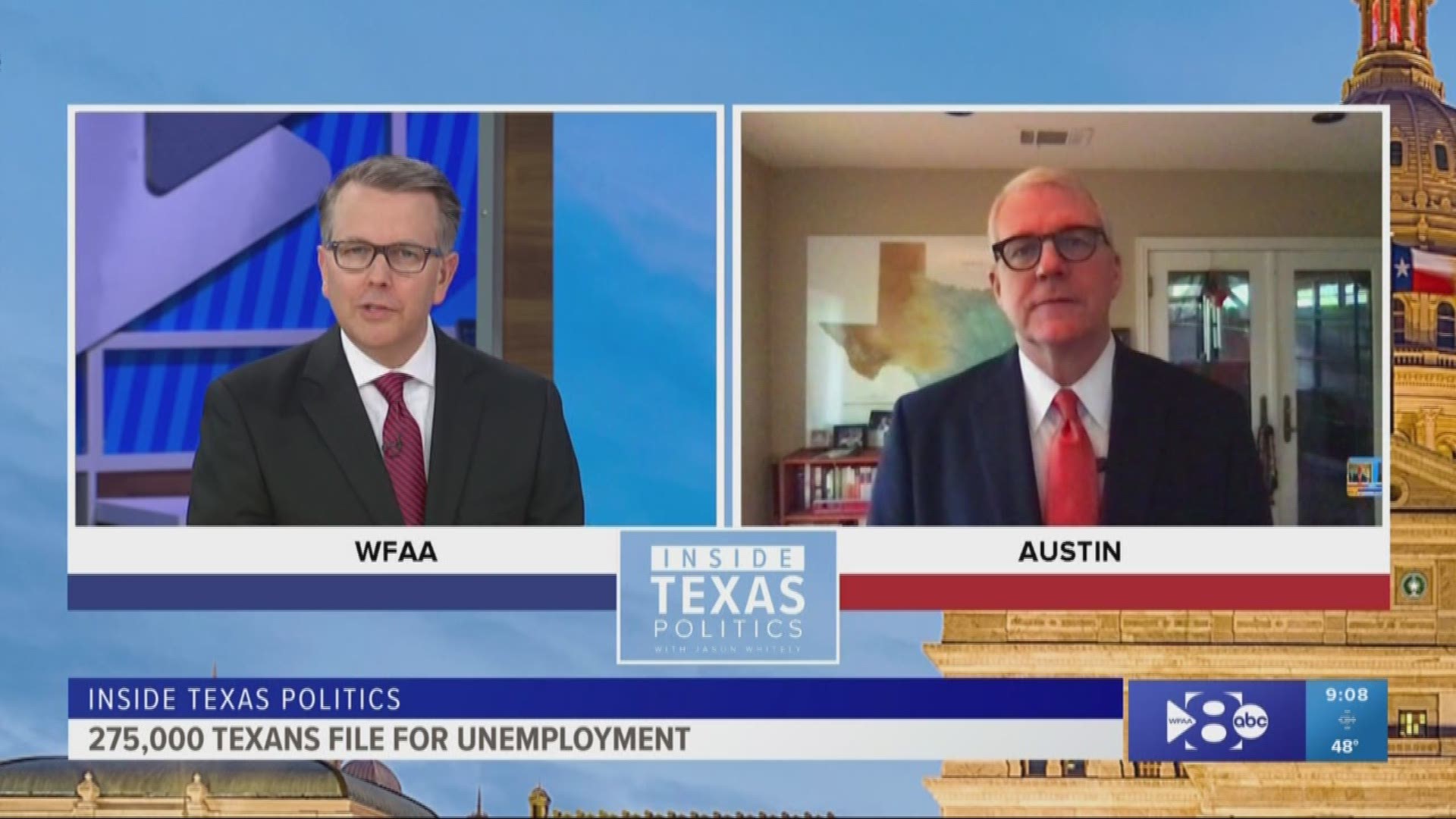 Jason Whitely was joined by Ross Ramsey with The Texas Tribune to discuss the impact unemployment from the pandemic will have on the economy and the Texas budget.