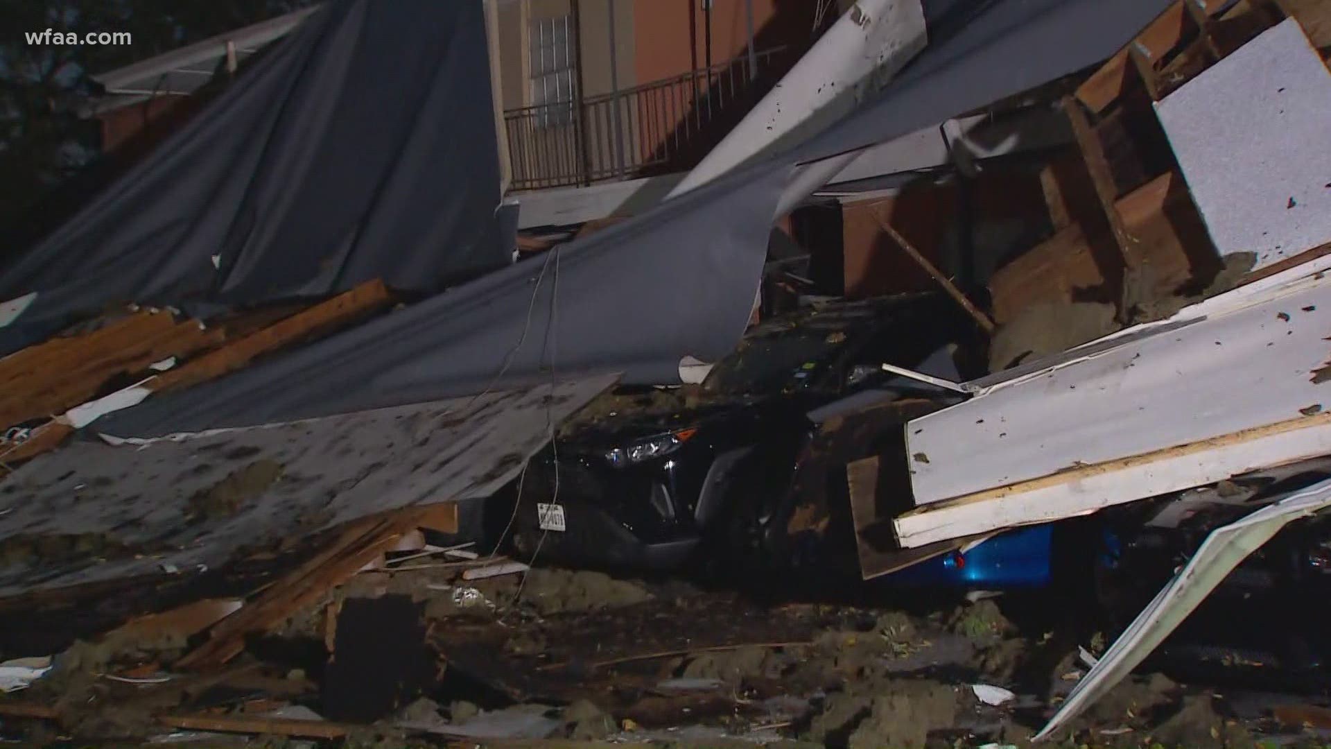 A strong storm passed through much of the Dallas-Fort Worth area Tuesday night, producing a tornado a little before 9 p.m. through the city of Arlington.