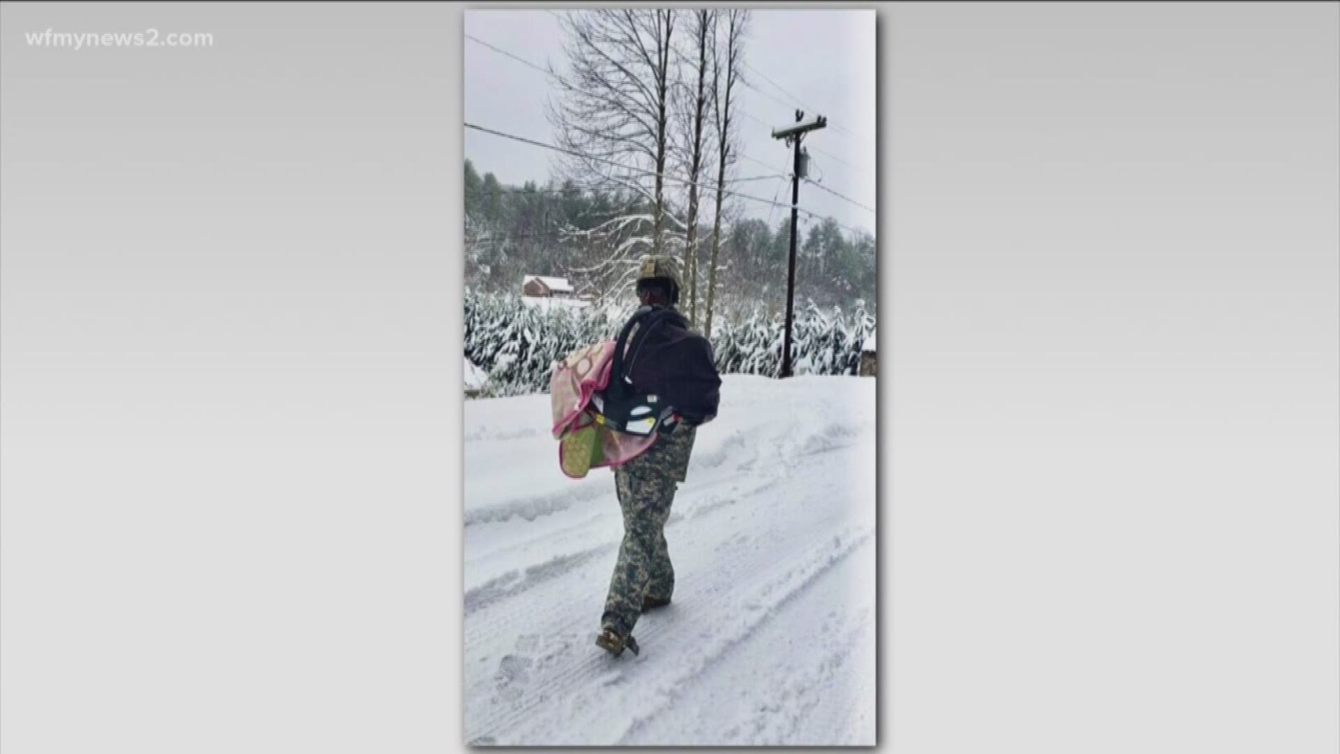 While the snow can be dangerous. It's also creating heartfelt moments of people helping people. This picture was one of the most striking pictures of the storm.