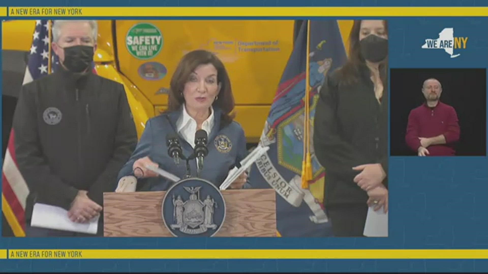 New York Governor Kathy Hochul provides update on East Coast winter storm preps.