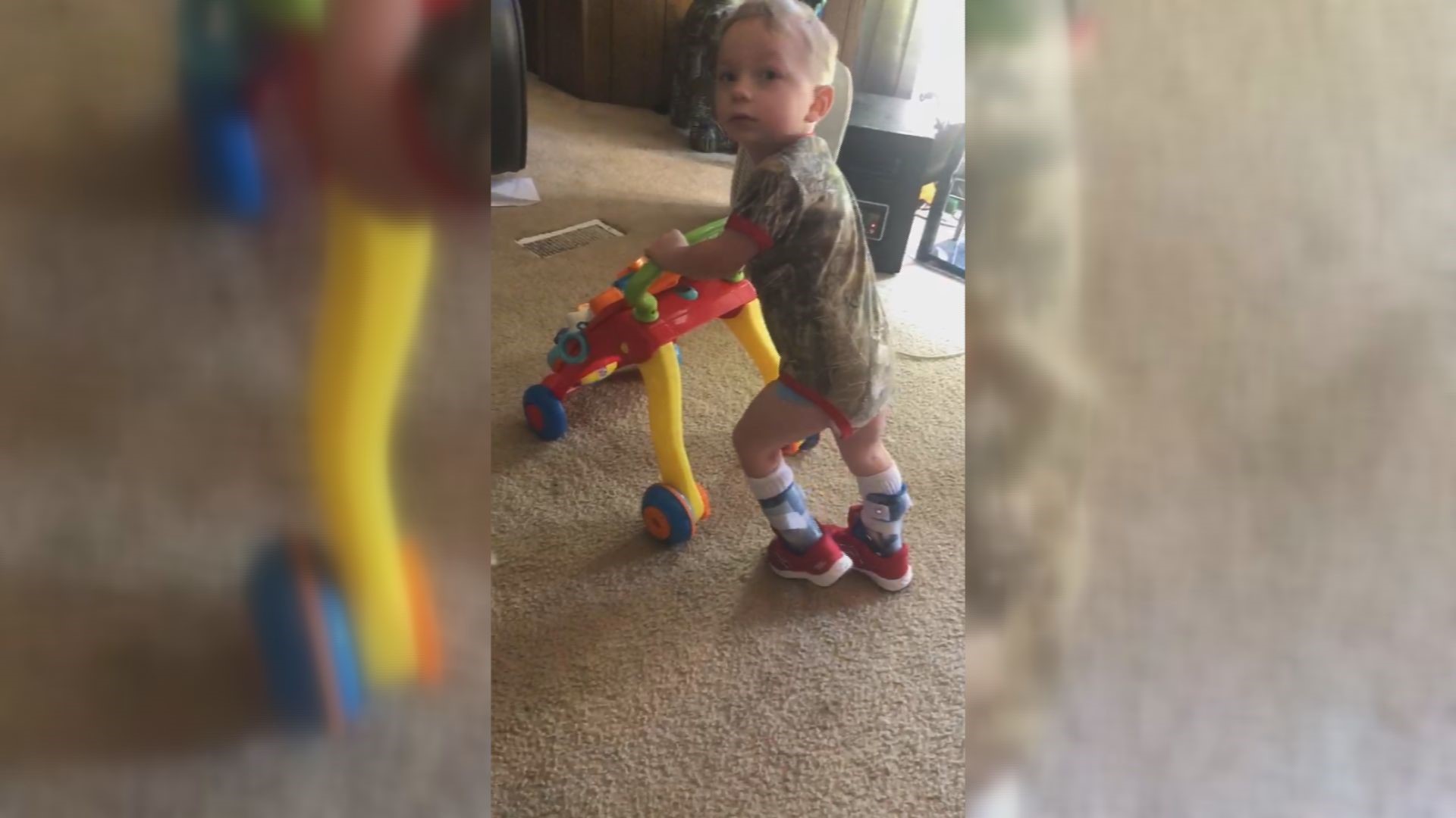He was placed on life support after he was born and doctors only expected him to live for hours. Now, he has taken his first steps!