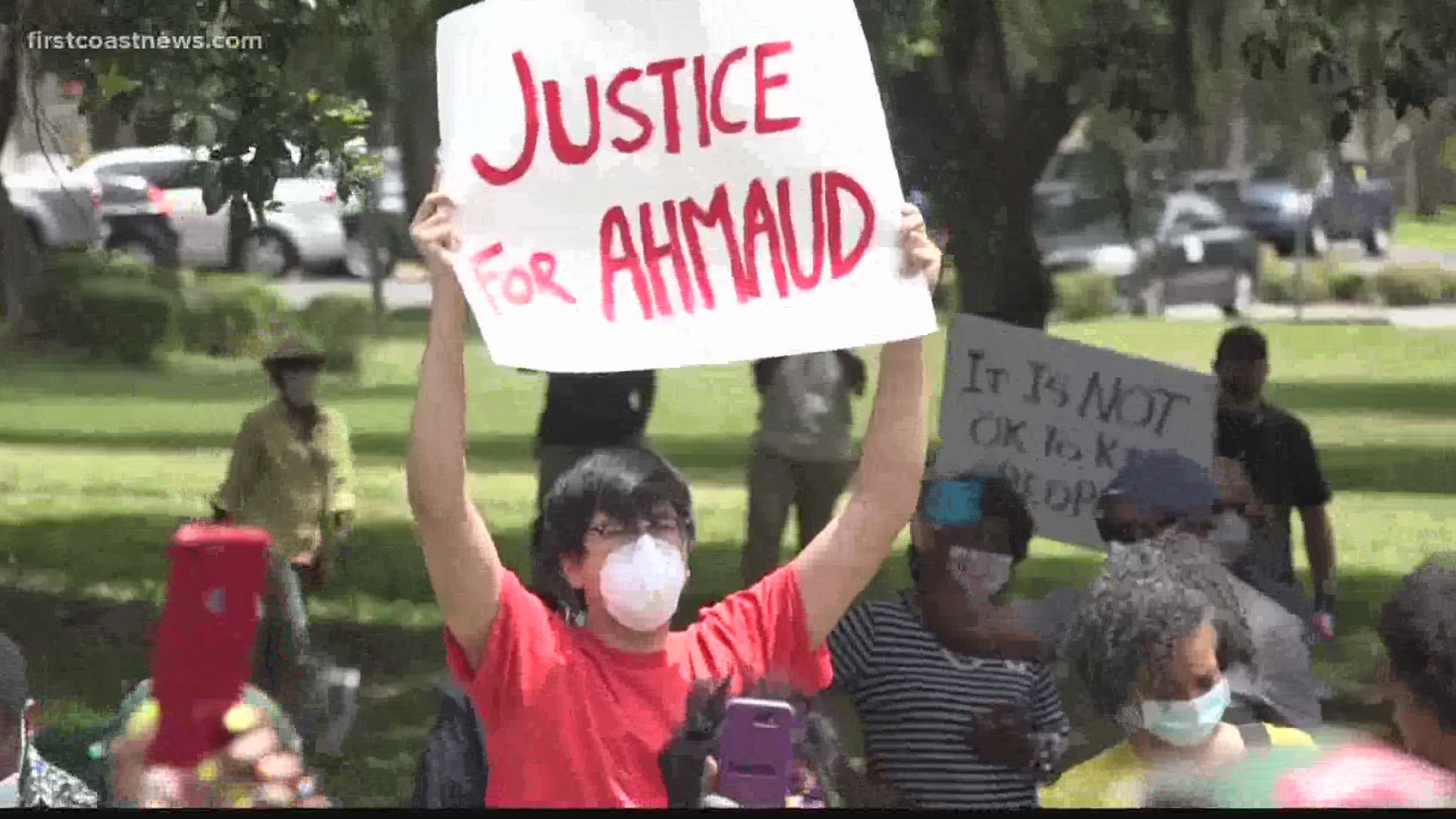 Hundreds of people marched through Brunswick Saturday demanding justice for Ahmaud Arbery. The march followed a rally organized by the ACLU of Georgia.