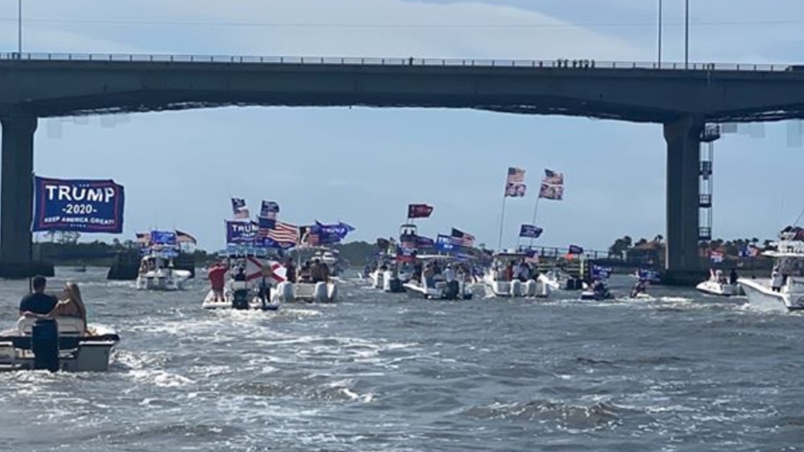 Trump Rally Sea Supporters of President Trump gather for boat rally along Intracoastal ...