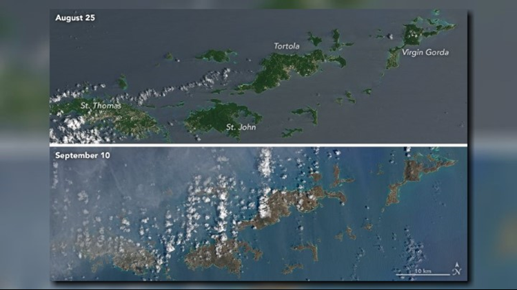 NASA photos show Hurricane Irma's destruction to Caribbean