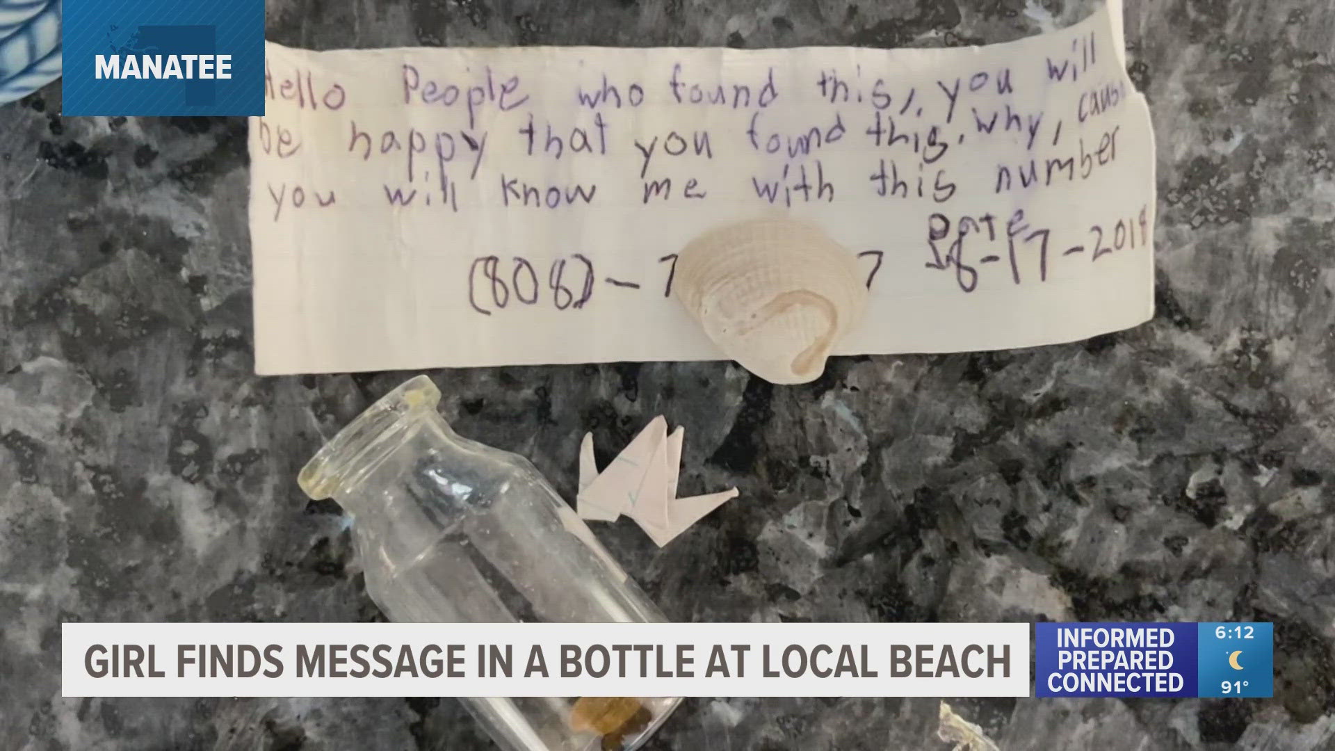 When Josie's mom reached out to the number in the note, the person on the other line said they dropped it in Oahu, Hawaii when they were 13-years-old.