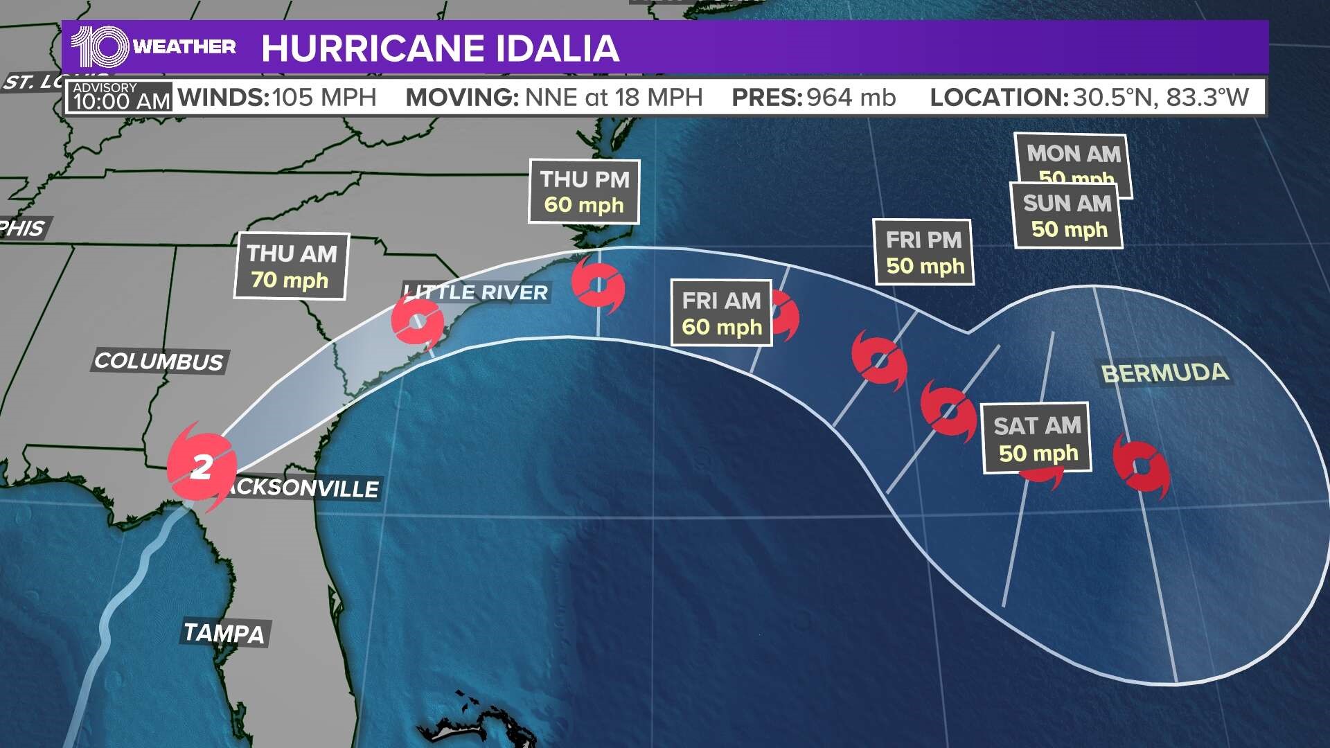 Track Hurricane Idalia Spaghetti models, forecast cone