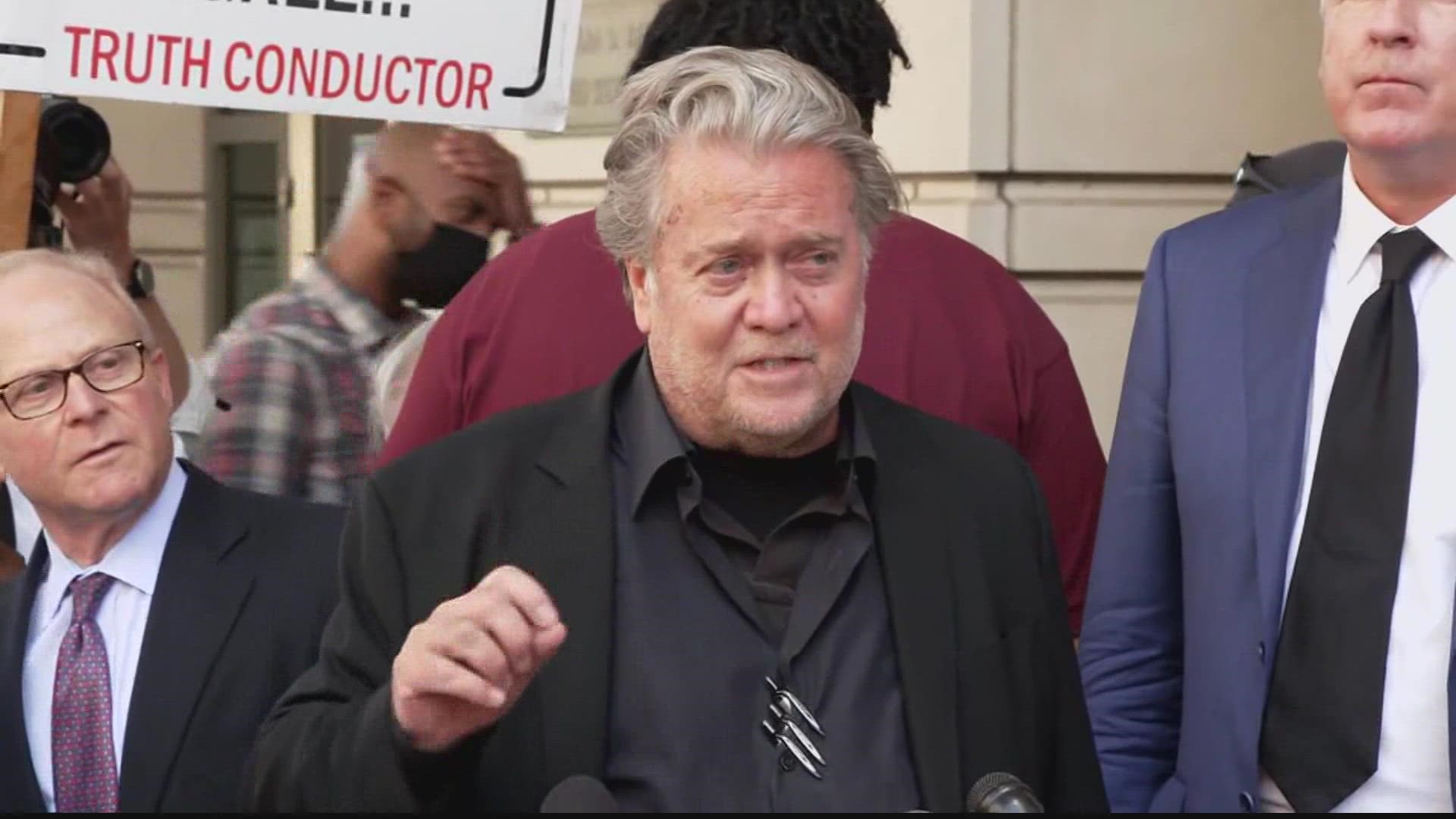 Jessica Denson wants a D.C. judge to hold Bannon in civil contempt for failing to respond to a subpoena served on video at his home.