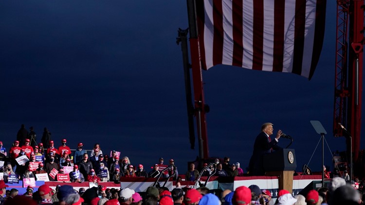 John I M With You Trump Praises John James At Michigan Rally Kvue Com