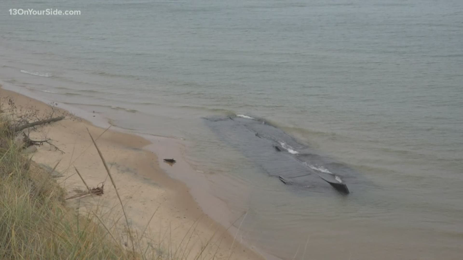 Wednesday’s storms continued to erode the Lake Michigan shoreline. Part of that erosion uncovered a shipwreck in Muskegon.